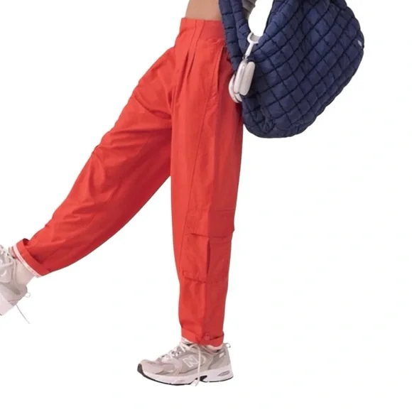 Free People Movement Mesmerize Me Orange Cargo Pants Size XL - Picture 2 of 9